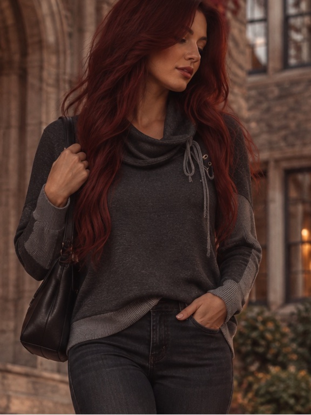 Maurices | Charcoal Gray | Small | Pullover Cowl Neck